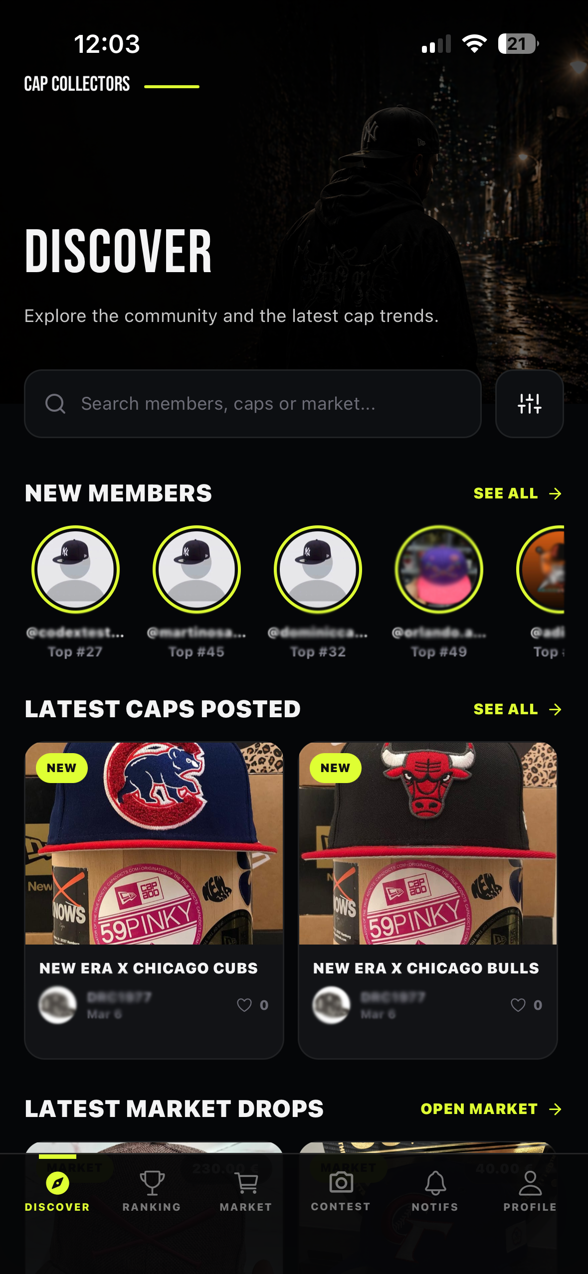 Cap Collectors discover screen